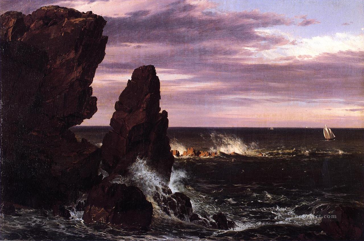 海岸の風景ハドソン川フレデリック・エドウィン教会油絵